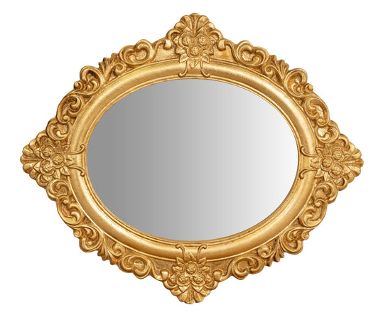 Biscottini Specchiera da appendere da parete in legno finitura foglia oro anticato