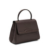 Frau Handbag rigida con maniglia in pelle chocolat B819