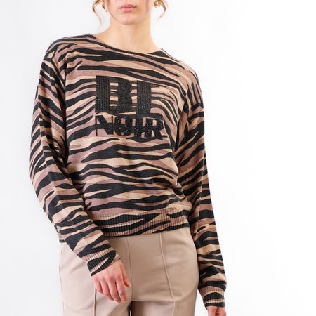 MAGLIA GIROCOLLO STAMPATA CON LOGO BE NOIR
