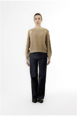 MAGLIONE GIROCOLLO CON APERTURE ALLE SPALLE