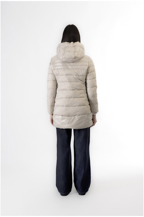 PIUMINO LUNGO TESSUTO LUCIDO E OPACO