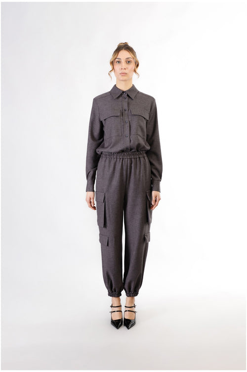 PANTALONE TIPO CARGO CON POLSINO E VITAELASTICATA
