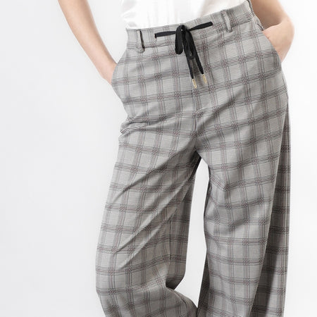 PANTALONE SUPER WIDE TESSUTO ELASTICIZZATO PRINCIPE DI GALLES