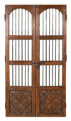 Biscottini Porta portone in legno massello e ferro da interno o da esterno vecchia e antica medievale