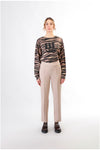 PANTALONE DRITTO CON VITA ELASTICATA