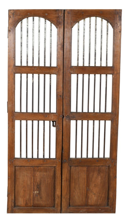 Biscottini Porta portone in legno massello e ferro da interno o da esterno vecchia e antica medievale