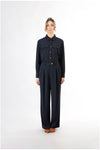 PANTALONE GAMBA LARGA CON PINCES