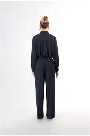 PANTALONE GAMBA LARGA CON PINCES