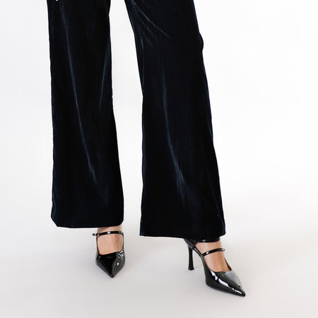 PANTALONE PALAZZO IN VELLUTO CANGIANTE