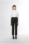 PANTALONE A ZAMPA CROPPED TESSUTO JACQUARD