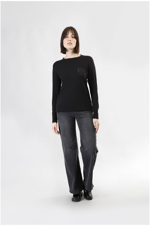 TSHIRT MANICA LUNGA CON LOGO BE NOIR