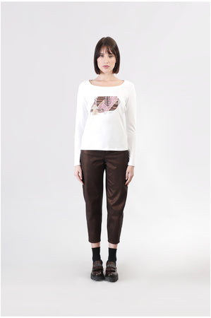 TSHIRT MANICA LUNGA STAMPA BORSETTA