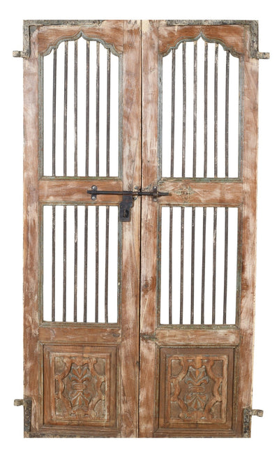 Biscottini Porta portone in legno massello e ferro da interno o da esterno vecchia e antica medievale