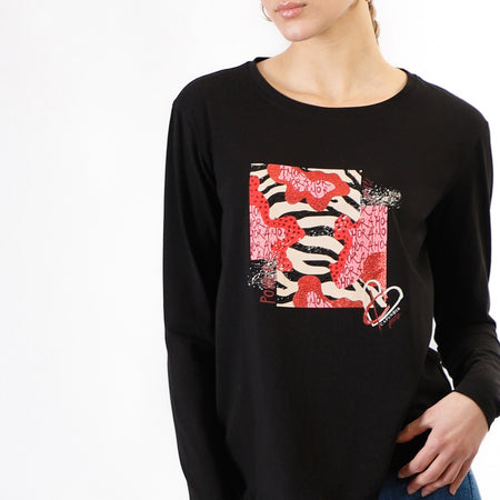 TSHIRT MANICA LUNGA STAMPA MULTIPATTERN