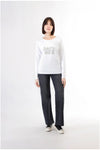 TSHIRT MANICA LUNGA CON LOGO DI STRAS