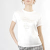 TSHIRT BIMATERIALE CON STAMPA GLITTERATA