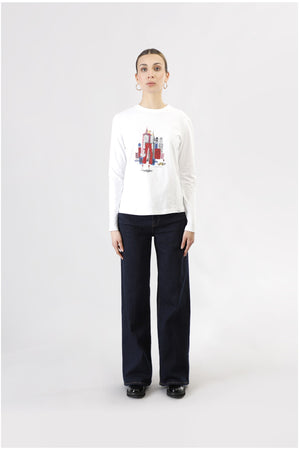 TSHIRT MANICA LUNGA CON STAMPA NEW YORK
