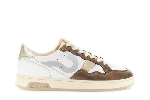 SNEAKERS IN PELLE E RIPORTI IN LAMINATO