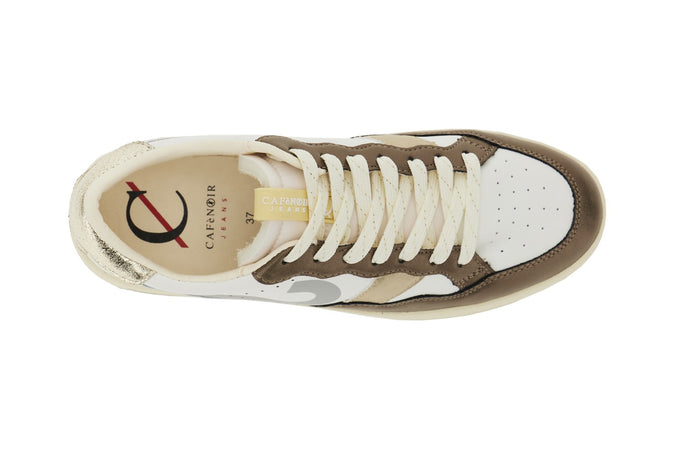 SNEAKERS IN PELLE E RIPORTI IN LAMINATO