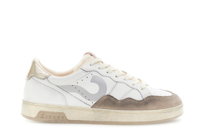 SNEAKERS IN PELLE E SCAMOSCIATO CON RIPORTO LAMINATO
