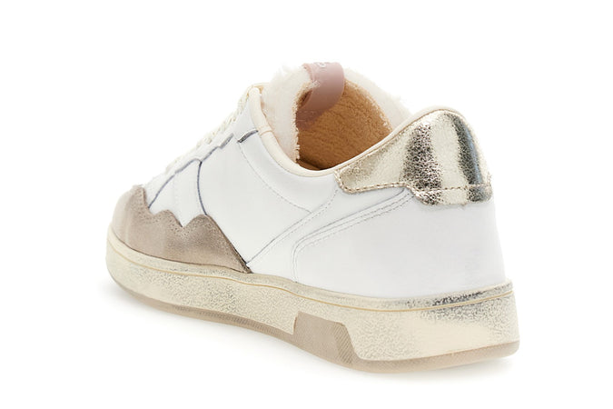 SNEAKERS IN PELLE E SCAMOSCIATO CON RIPORTO LAMINATO