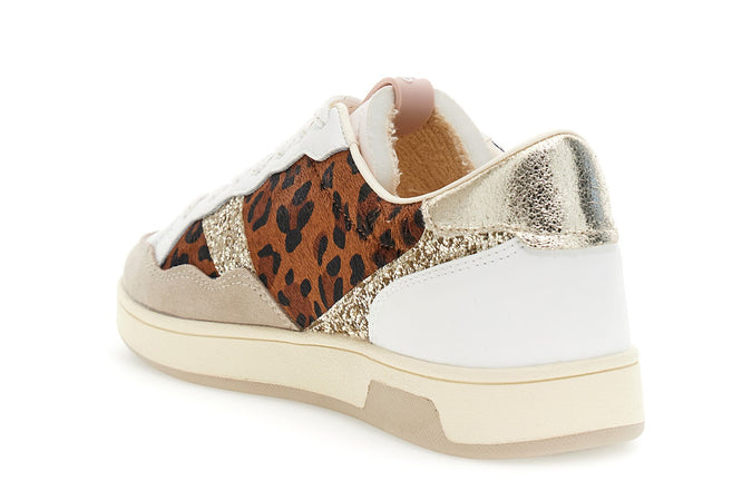 SNEAKERS IN PELLE E PELLE EFFETTO CAVALLINO MACULATO