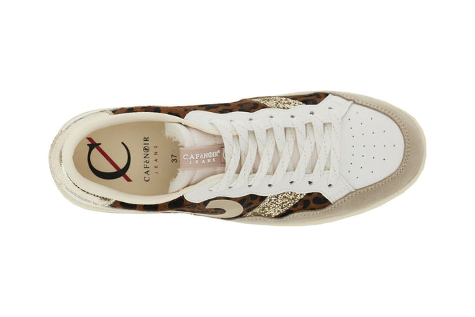 SNEAKERS IN PELLE E PELLE EFFETTO CAVALLINO MACULATO