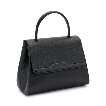Frau Handbag rigida con maniglia in pelle nero B819