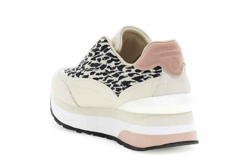 RUNNING IN NYLON STAMPA ANIMALIER E PELLE