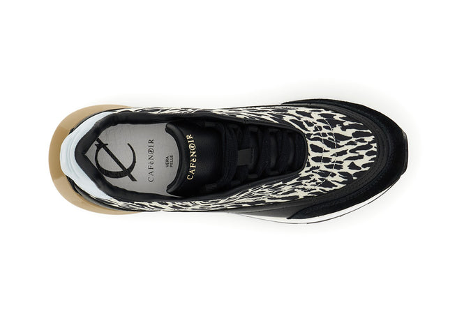 RUNNING IN NYLON STAMPA ANIMALIER E PELLE