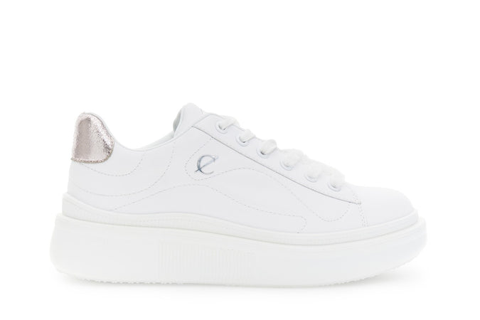 SNEAKER IN PELLE RIVESTITA IMBOTTITA CON MOTIVO A ONDE