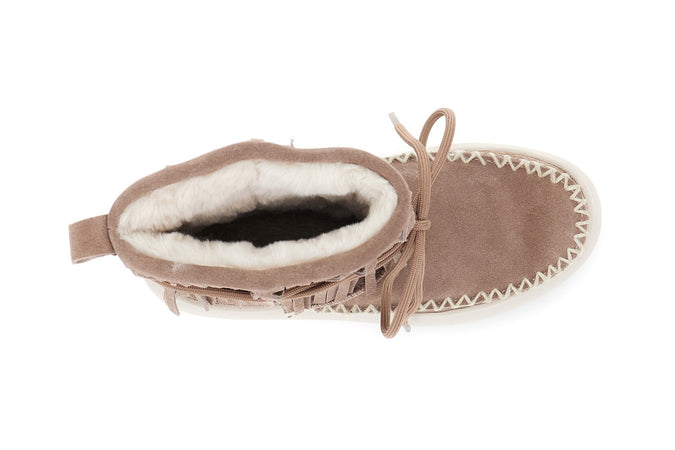 TRONCHETTO IN PELLE SCAMOSCIATA CON FRANGE