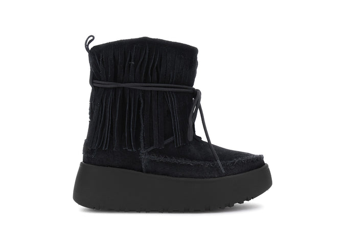 TRONCHETTO IN PELLE SCAMOSCIATA CON FRANGE