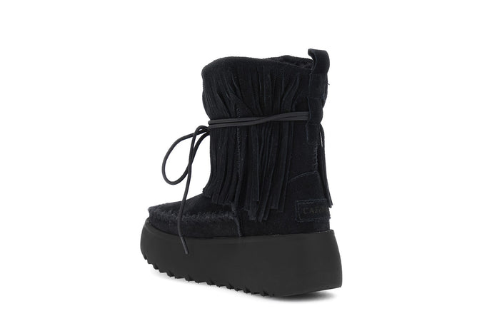 TRONCHETTO IN PELLE SCAMOSCIATA CON FRANGE