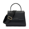 Frau Handbag rigida con maniglia in pelle nero B819