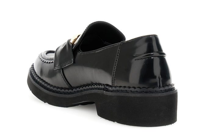 MOCASSINO IN SINTETICO EFFETTO PELLE SPAZZOLATA CON ACCESSORIO