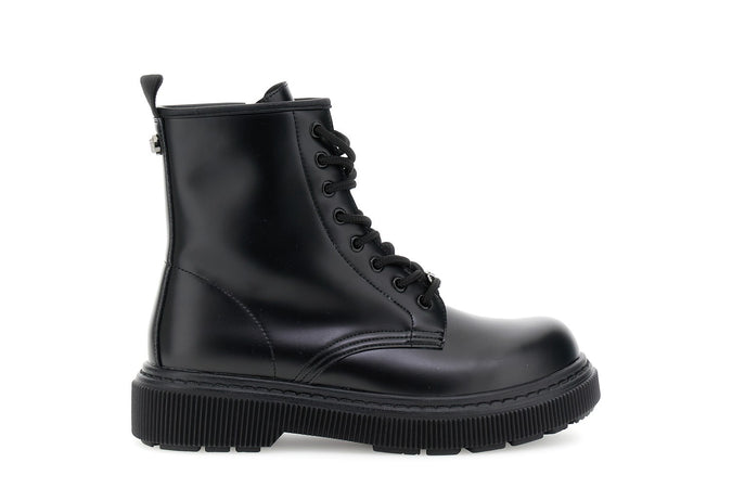 TRONCHETTO 8 OCCHIELLI IN SINTETICO EFFETTO PELLE ABRASIVATA