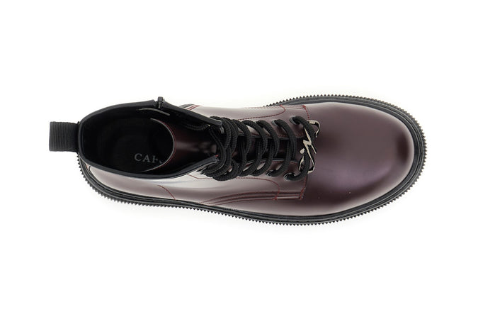 TRONCHETTO 8 OCCHIELLI IN SINTETICO EFFETTO PELLE ABRASIVATA