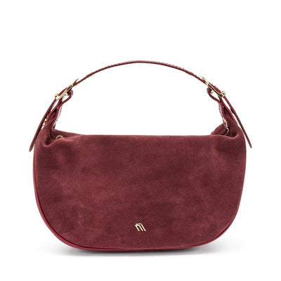 Frau Handbag in morbido suede bordo' B830