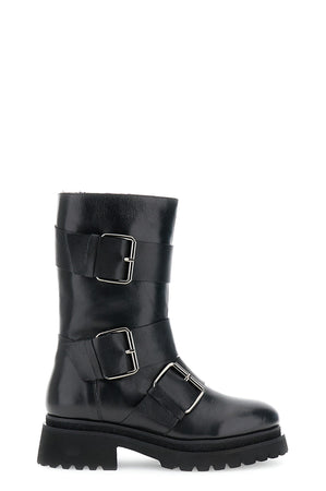 TRONCHETTO A TUBO IN PELLE MAXI FIBBIE