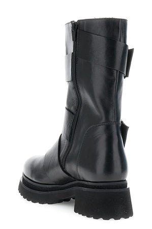 TRONCHETTO A TUBO IN PELLE MAXI FIBBIE