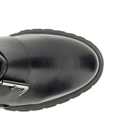 TRONCHETTO A TUBO IN PELLE MAXI FIBBIE