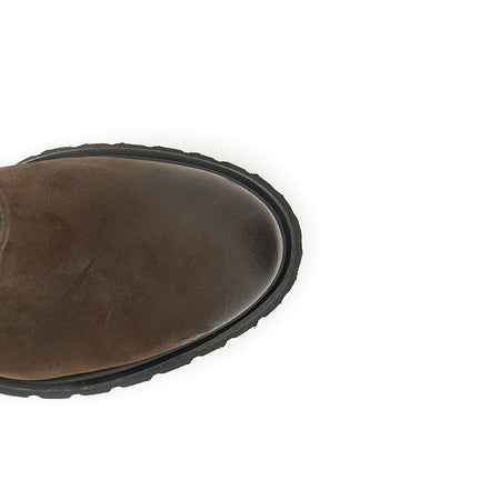 TRONCHETTO A TUBO IN NABUK CON PIEGHE