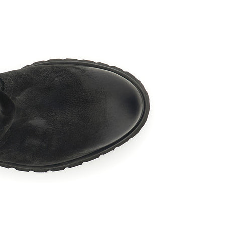 TRONCHETTO A TUBO IN NABUK CON PIEGHE