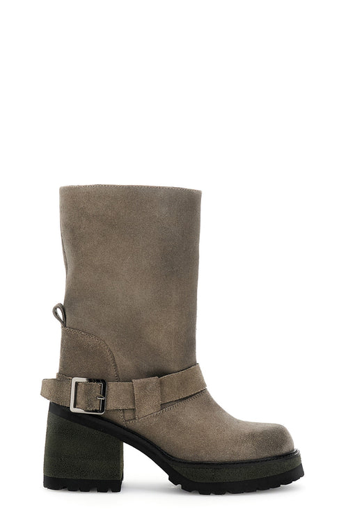 STIVALETTO IN PELLE SCAMOSCIATA CON CAVIGLIERA