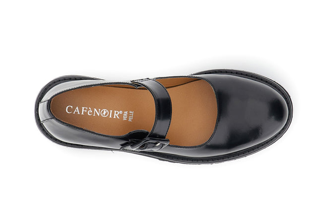 DECOLLETE CON FIBBIA IN PELLE SPAZZOLATA