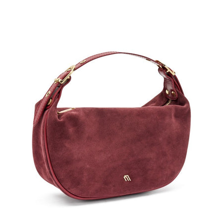 Frau Handbag in morbido suede bordo' B830
