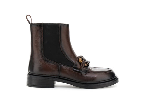 TRONCHETTO IN PELLE CON ELASTICO E ACCESSORIO FASCIATO