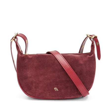 Frau Handbag in morbido suede bordo' B830