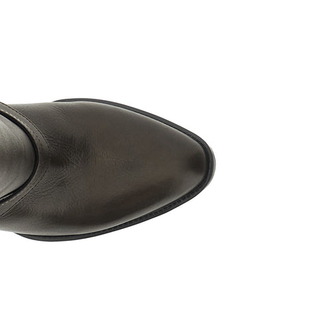 STIVALE IN PELLE CON GHETTA E FIBBIE